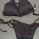 Sexy Bikini Sets for Women 2 Piece String Zigzag Striped Pattern Triangle Bikinis Swimsuits Women's Bathing Suits (Purple)