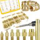 3D Printing Brass Nuts Threaded Inserts M2 M2.5 M3 M4 M5 M6 Female Thread Metric Knurled Nuts Assortment Kit Brass Heat Set Insert for Plastic and 3D Components