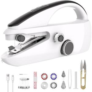 Handheld Sewing Machine, Mini Hand Held Sewing Machine Portable for Beginners, Cordless Dual Speed Small Travel Hand Stitching Repair for Clothes DIY Home Use