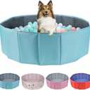 Dog Ball Pit, Foldable Ball Pit for Dog, Balls Pit for Dogs, Balls Pit for All Types of Dogs, Suitable for Indoor and Outdoor Activities (47.24inches in Diameter,No Ball Included,Blue) (X-Large)