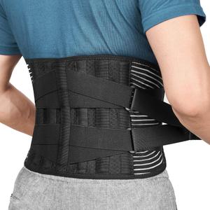 FREETOO Back Braces for Lower Back Pain Relief with 6 Stays, Breathable Back Support Belt for Men/Women for work , Anti-skid lumbar support belt with 16-hole Mesh for sciatica (S)