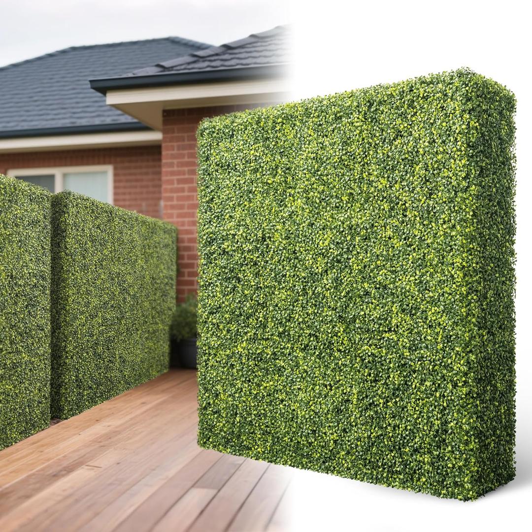 Patio 54" W x 54" H x 6" D Artificial Hedge Wall Panels, Green Wall Outdoor Boxwood Hedges, Faux Greenery Grass Backdrop, Privacy Screen Freestanding Room Divider, Garden Planter Dcor