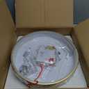 Dimmable LED Ceiling Light, 5CCT 2700K-6000K Modern Gold Flush Mount Ceiling Light, Minimalist Round Close to Ceiling Lighting Fixtures for Bedroom, Bathroom, Living Room, 15.74in