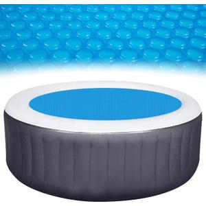 MADHOLLY Spa Hot Tub Cover for Heat Retention - 7FT Dia Round 16-Mil Heavy-Duty Bubble Solar Blanket for Preventing Water Evaporation, Easy to Cut and Clean