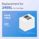 240XL Black Ink Cartridge Replacement for Canon 240xl 240 PG-240 XL PG240XL for Canon MG3620 Ink Cartridges PIXMA MG3600 MG3520 MG3222 TS5120 TS5100 MX472 Printer 240XL Black