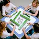 32.5 Inch Mahjong Mat for Table, 3MM Non-Slip & Noise Reduction Gaming Mat with Drawstring Bag, Perfect for Poker, Board Games, Card Games, Tile Games, and Dominoes (Salvia Blue-Light Steel Blue)