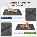 Reversible Dog Crate Pad Bed for Medium Dogs,Washable & Non-Slip Kennel Pet Mat, High Density Foam and Soft Fleece Cat Bed for Indoor & Outdoor Use, 35" x 23", Dark Gray