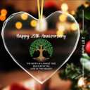 20th Years of Wedding Gift for Couple,20th Anniversary Crystal Hanging Ornament,Valentine's Day Crystal Keepsake Gifts for Couple Her Him Wife Husband,Happy 20th Anniversary Ornaments