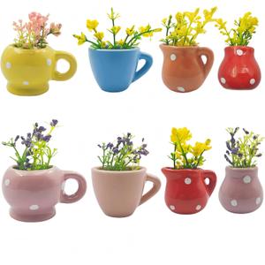 Cute Mini Magnetic Flower Vase Fridge Magnets,Funny Plant Magnets for Fridge Decorative,3D Ceramic Vase Decoration for Home,Kitchen,Office,School,Locker,Whiteboard