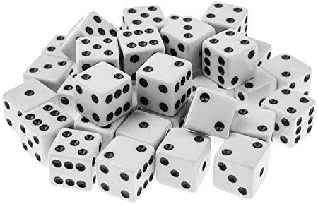 100 Pack Standard Game Dice 16mm (White)