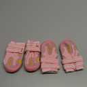 QUMY Dog Shoes for Large Dogs, Medium Dog Boots & Paw Protectors for Winter Snowy Day, Summer Hot Pavement, Waterproof in Rainy Weather, Outdoor Walking, Indoor Hardfloors Anti Slip Sole Pink 2 (Size 2: 1.9''x2.4''(W*L) (Pack of 4))