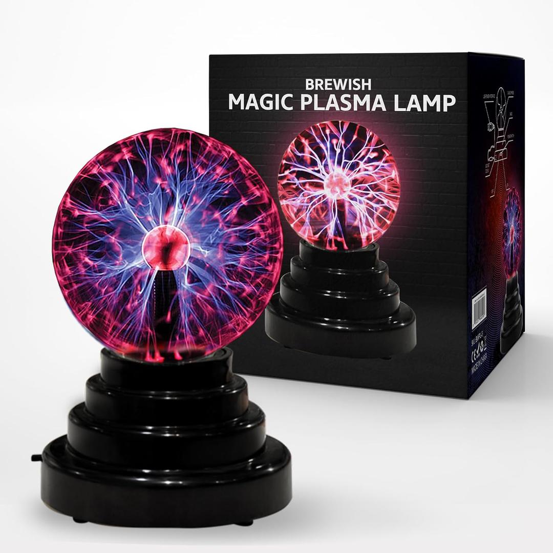 Brewish 3-inch Plasma Ball Lamp Touch Sensitive Novelty Nebula Sphere Globe Magical Orb Toy Gift for Kids, Men & Women for Birthday, Christmas, Party Celebrations (3 INCH) - USB & Battery Powered