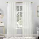 No. 918 Mallory Sheer Voile Rod Pocket Curtain Panel, 59" x 84", Eggshell