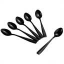 Teyyvn 16-Piece Stainless Steel Tea Spoons, Black Small Spoon