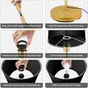 Gold Floor Lamps for Living Room, Modern Bright Standing Lamp, Black Lamp Shades, Foot Switch, Simple Pole Lamps Corner Lamp for Bedroom,Office, Living Room, Den, Black Living Room Lamp (No Bulb)