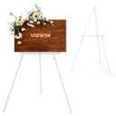 VISWIN 63" White Easel Stand for Wedding Signs, Adjustable Wooden Display Easel with Holder, Tripod Floor Easel for Welcome Board, Poster, Picture, Photos, Paintings