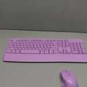 MEETION Wireless Keyboard and Mouse, Full-Sized Cordless Keyboard with Wrist Rest and 3 DPI Adjustable Mouse, 2.4G Wireless, Purple, for PC/Computer/Laptop/Windows/Mac