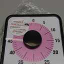 Secura 60-Minute Visual Countdown Timer, 7.5-Inch Oversize Classroom Visual Timer for Kids and Adults, Durable Mechanical Kitchen Timer Clock with Magnetic Backing (Peony Color) (Pink & Black)