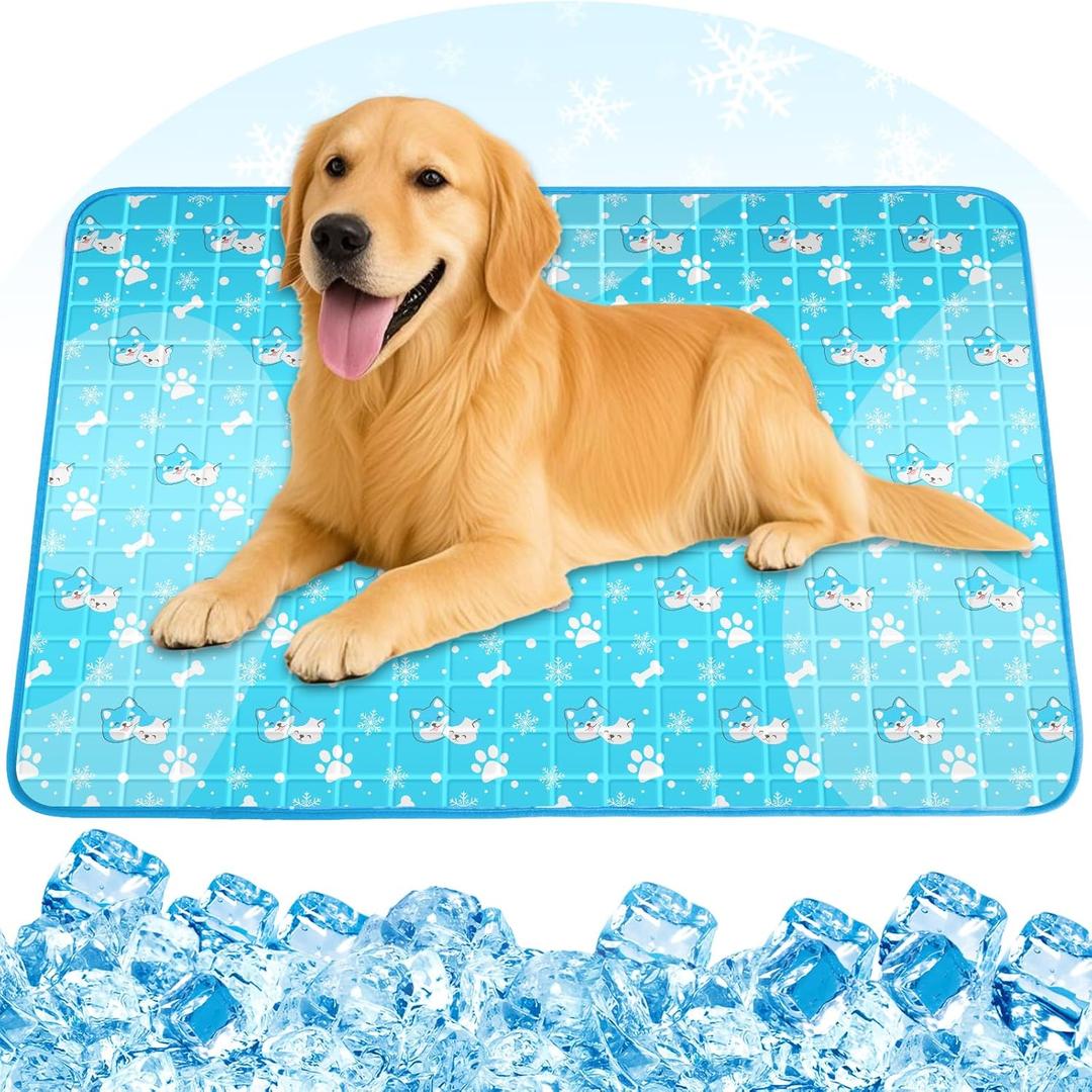 Dog Cooling Mat, Pet Cooling Mat with Non-Toxic Solid Gel, Self-Cooling Pad for Dogs, Waterproof, Durable Cooling Bed for Indoor, Outdoor, Summer