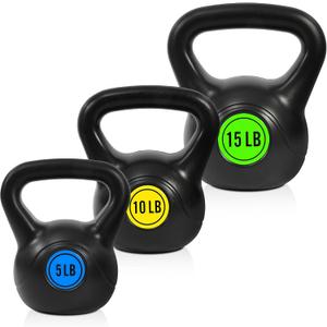 HULKFIT Kettlebell Sets Wide Grip 3-Piece Kettlebells Exercise Fitness Weight Set