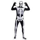 Spooktacular Creations Skeleton Bone Bodysuit Halloween Costumes for Men with Skeleton Hood Mask Medium