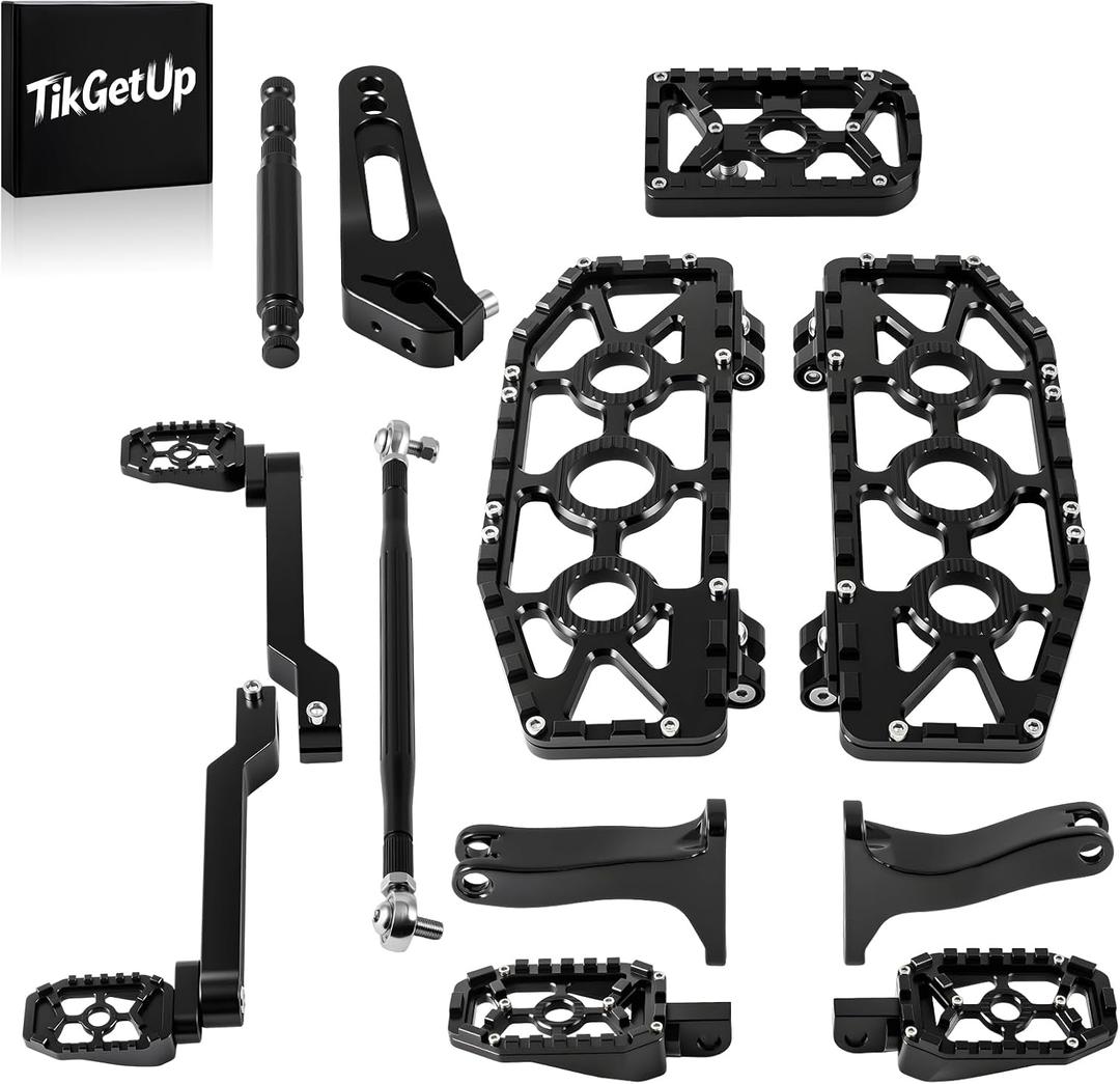 Floorboards MX Foot Boards for Harley Touring CVO Road King Street Road Electra Glide 2008-2026 (Black + Black）