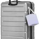 KYME Large Suitcases with Wheels Hardshell 28 Inch Luggage TSA Approved Big Checked Luggage Durable Travel Rolling Suitcase Women Men Silver Grey
