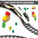 MANNIDOO Classic City Train Tracks, 72 Pieces Railroad Track with 24 Flexible, 24 Curved and 24 Straight Tracks, Train Expansion Accessories Compatible with All Major Brands Train Tracks