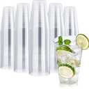 FOCUSLINE 200 Pack 14 oz Clear Plastic Cups, Large Disposable Cups Plastic Party Cup, 14 Ounce Heavy duty Clear Cups for Thanksgiving, Halloween, Christmas