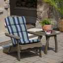 Arden Outdoor Adirondack or Rocking Chair Cushion, 20 x 17, Rain-Proof, Fade Resistant 17 x 20, Sapphire Aurora Blue Stripe