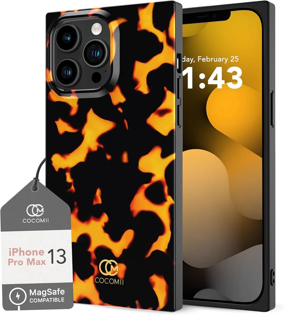 Cocomii - Rectangle Case Compatible with iPhone 13 Pro Max/12 Pro Max - Compatible with MagSafe, Animal Print, Fashionable Pattern, Magnetic Case for iPhone 13 Pro Max/12 Pro Max 6.7 inch, Tortoise
