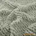 WESHIONGOO Chunky Knit Blanket Throw 51"63" Knitted Throw Blankets for Couch Bed Fluffy Soft Blanket with Jumbo Chenille Yarn Thick 100% Handmade (Sage Green)