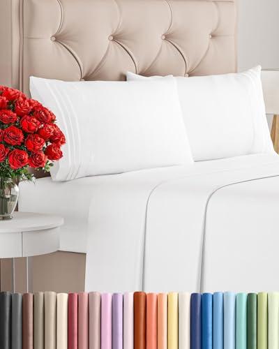 6 Piece Sheet Set - Comfy Breathable & Cooling Sheets - Hotel Luxury Bed Sheets for Women & Men - Deep Pockets, Easy-Fit, Extra Soft and Wrinkle Free Sheets - White Oeko-Tex Bed Sheet Set Size N/A
