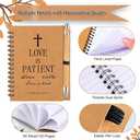 30 Christian Bible Notebooks with 30 Pens, Spiral Journal Bulk Prayer Notes Christian Religious Gifts for Family Friends Colleagues (Brown)