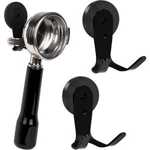 Magnetic Portafilter Holder for Espresso Machine, Coffee Tamper Organizer Rack with Powerful Magnet, Compatible with Breville, 51mm 53mm 58mm Portafilters, No Adhesive (Black)