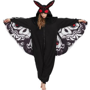 Mothman Onesie Pajamas Mothman Costume Adult Halloween Onesie Christmas Cosplay Unisex Party Costume, XL