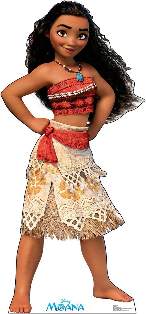 Cardboard People Moana Cardboard Cutout - Disney
Made in USA, 62 x 29 inches, Single-sided print, Easel back included