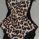 B2prity Bathing Suit for Women Slimming Push Up One Piece Swimsuit Lace Up Back Color Block Swimwear, size L