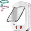 HIDROSIL Cat Door with Magnetic Keys, Suitable Interior/Exterior Door with 2 Sensor Keys, 4 Locking Ways, Frame Size 11.5 x 9 x 1.5inch, White