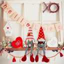 2 Pcs Valentines Day Gnomes Plush Ornaments Handmade Swedish Tomte Mr and Mrs Couple Gnome Long Dangled Legs Gnomes Valentine Day Gifts Home Decorations