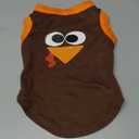 Petitebella Cute Turkey Face Puppy Dog Shirt (Brown/Orange, Medium)