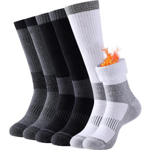 Wool Socks for Men & Women - Thermal Boot Socks, Moisture-Wicking & Breathable, 3-Pack (Black)