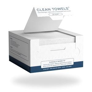 Clean Skin Club Clean Towels, 100% USDA Biobased Dermatologist Approved Face Towel, Disposable Clinically Tested Face Towelette, Facial Washcloth, Ultra Soft Makeup Remover Dry Wipes, 1 pack, 25 ct