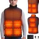 Heated Vest for Men, 9 Heating Zones 12000mAh Battery Pack, Rechargeable Vest Outdoor Hunt Camping Cycling Ski (Medium)