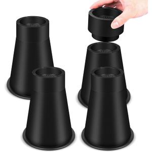 Bed Risers Adjustable Bed & Furniture Risers, Heavy Duty 6 or 8 Inch Non-Slip Lift Supports for Beds/Couches/Sofas, Durable Round Design with Creates Storage Space (4 Pack, 7.8 Inch)