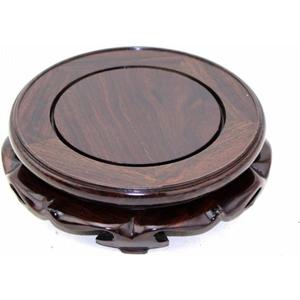 GOLDY&WENDY Rosewood Circular Pedestal Display Stand (4.4" Inside Diameter, 1 Pack)