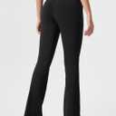 AFITNE Women's Flare Leggings High Waist Yoga Pants with Pockets Tummy Control Workout Casual Bootcut Pants (Black628)