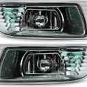 Kojem Fog Lights w/Bulb Pair Compatible with 2003-2009 LEXUS GX470 without sport package Halogen Front LH+RH Bumper Fog Light Lamp Replacement for 81221-60080, 81211-60160, LX2593105, LX2592105
