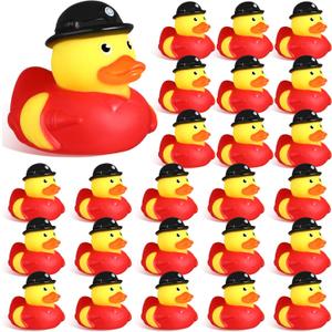 Sotiff Firefighter Rubber Ducks Bulk 2 Inch Fireman Rubber Ducky Bath Toy for Firefighter Party Favors Birthday Party Gifts Beach Summer Bath Tub Pool(24 Pcs)