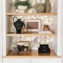 Floral Peel and Stick Wallpaper Pink Purple Lilac Flower Wallpaper Removable Contact Paper Self Adhesive Green Leaf Wall Paper for Bedroom Furniture Decor 17.3X120IN